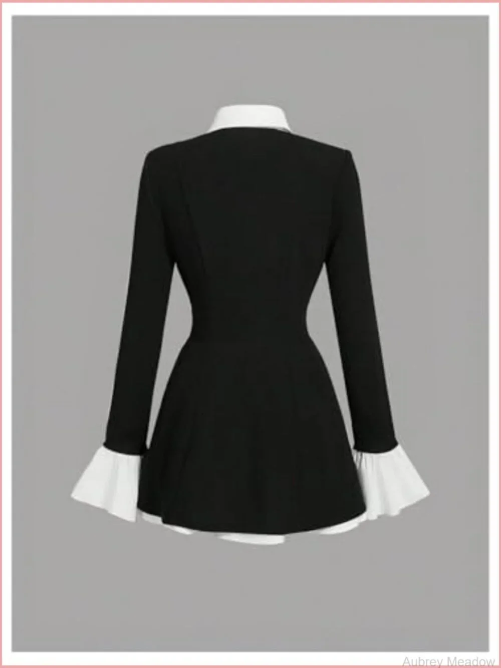 Ruffle Long Sleeve Suit Blazer Button Down Peplum Top 2 in 1 Work Office Jacket